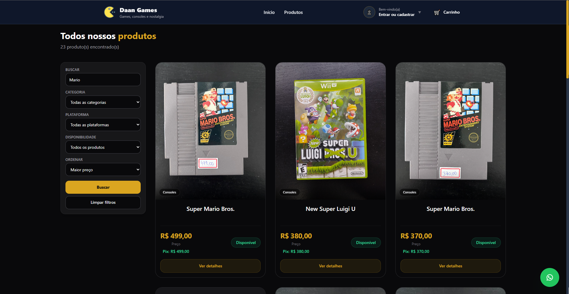 Imagem do site Daan Games
